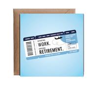Hippowarehouse Departing work, Arriving retirement. funny flight ticket Personalised Card. 15cm x 15cm with envelope for him for her Funny Cards for Men and Women Blank inside option