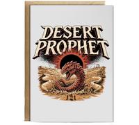 Hippowarehouse Desert Prophet Science Fiction Fantasy Sand Worm Graphic Personalised Card A5 with envelope for him for her Funny Cards for Men and Women Blank inside option