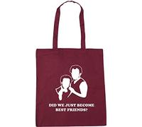 Hippowarehouse Did We Just Become Best Friends? movie quote Tote Shopping Gym Beach Bag 42cm x38cm, 10 litres