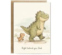 Hippowarehouse Dinosaur dad right behind you dad Personalised Card A5 with envelope for him for her Funny Cards for Men and Women Blank inside option