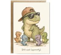 Hippowarehouse Dinosaur dad still cool apparently Personalised Card A6 with envelope for him for her Funny Cards for Men and Women Blank inside option