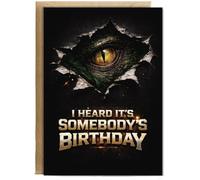 Hippowarehouse Dinosaurs T-Rex I heard it's somebody's birthday Personalised Card A5 with envelope for him for her Funny Cards for Men and Women Blank inside option