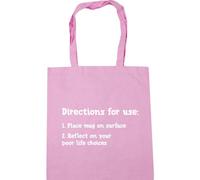Hippowarehouse Directions for use: 1. Place mug on surface 2. Reflect on your poor life choices Tote Shopping Gym Beach Bag 42cm x38cm, 10 litres