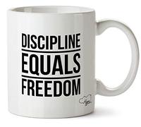 Hippowarehouse Discipline Equals Freedom Printed Mug Cup Ceramic 10oz