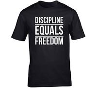 Hippowarehouse Discipline Equals Freedom Unisex Short Sleeve t-Shirt (Specific Size Guide in Description) Black