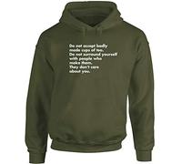 Hippowarehouse Do not Accept Badly Made Cups of Tea. Do not Surround Yourself with People who Make Them. Unisex Hoodie Hooded top (Specific Size Guide in Description) Olive Green