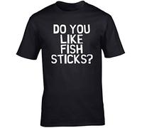 Hippowarehouse Do You Like Fish Sticks? Unisex Short Sleeve t-Shirt (Specific Size Guide in Description) Black