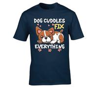 Hippowarehouse Dog Cuddles Fix Everything Gift for Him Her Daughter Son Dad Mum Unisex Short Sleeve t-Shirt