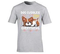 Hippowarehouse Dog Cuddles Fix Everything Gift for Him Her Daughter Son Dad Mum Unisex Short Sleeve t-Shirt