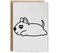 Hippowarehouse Dog english bull terrier drawing Birthday Card A5 Personalised with envelope for him for her Funny Cards for Men and Women Blank inside option