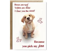 Hippowarehouse Dog I love you the most because you pick up my poo Personalised Card A6 with envelope for him for her Funny Cards for Men and Women Blank inside option