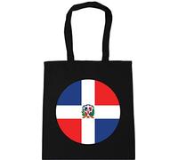 Hippowarehouse Dominican Republic Flag Tote Shopping Gym Beach Bag 42cm x38cm, 10 litres