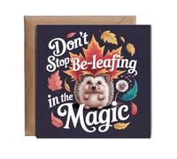 Hippowarehouse Don’t Stop Be-Leafing In The Magic Personalised Card. 15cm x 15cm with envelope for him for her Funny Cards for Men and Women Blank inside option