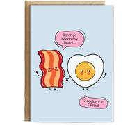 Hippowarehouse don't go bacon my heart, i couldn't if i fried Birthday Card A5 Personalised with envelope for him for her Funny Cards for Men and Women Blank inside option