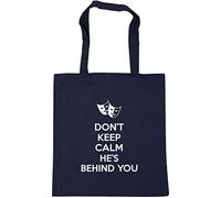 Hippowarehouse Don't Keep Calm He's Behind You Panto Pantomime Tote Shopping Gym Beach Bag 42cm x38cm, 10 litres