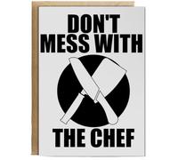Hippowarehouse Don't Mess with The Chef Personalised Card A6 with envelope for him for her Funny Cards for Men and Women Blank inside option