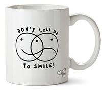 Hippowarehouse Don't Tell me to Smile. Venn Diagram Faces Printed Mug Cup Ceramic 10oz