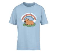 Hippowarehouse Don't Worry be cappy! Kids Children's Short Sleeve t-Shirt 5-6 Years Light Blue