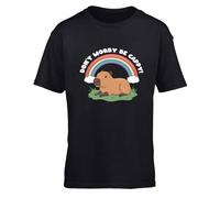 Hippowarehouse Don't Worry be cappy! Kids Children's Short Sleeve t-Shirt 9-11 Years Black