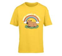 Hippowarehouse Don't Worry be cappy! Kids Children's Short Sleeve t-Shirt 9-11 Years Yellow