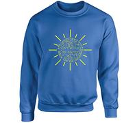 Hippowarehouse Don't Worry Be Happy Unisex Jumper Sweatshirt Pullover (Specific Size Guide in Description) Sapphire Blue