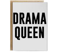 Hippowarehouse Drama Queen Birthday Card A5 Personalised with envelope for him for her Funny Cards for Men and Women Blank inside option