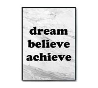 Hippowarehouse Dream Believe Achieve Printed Poster A3 Wall Art Design Classroom Room Gym Office Décor