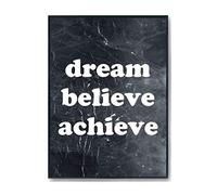 Hippowarehouse Dream Believe Achieve Printed Poster A4 Wall Art Design Classroom Room Gym Office Décor