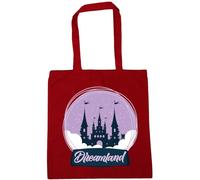 Hippowarehouse Dreamland Magical Castle in a Snow Globe Tote Shopping Gym Beach Bag 42cm x38cm, 10 litres