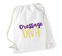 Hippowarehouse Dressage diva horse Drawstring Cotton School Gym Kid Bag Sack 37cm x 46cm, 12 litres