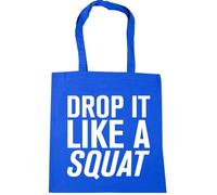 Hippowarehouse Drop it like a squat Tote Shopping Gym Beach Bag 42cm x38cm, 10 litres