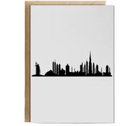 Hippowarehouse Dubai Skyline Birthday Card A5 Personalised with envelope for him for her Funny Cards for Men and Women Blank inside option