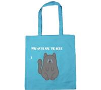 Hippowarehouse (dusty brown Why Cats are the Best Tote Shopping Gym Beach Bag 42cm x38cm, 10 litres