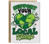 Hippowarehouse Earth Day support your local planet Personalised Card A6 with envelope for him for her Funny Cards for Men and Women Blank inside option