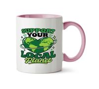 Hippowarehouse Earth Day Support Your Local Planet Printed Mug Various Colour Options Ceramic Cup Kitchenware 11oz