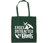 Hippowarehouse Easily Distracted by Birds Tote Shopping Gym Beach Bag 42cm x38cm, 10 litres