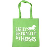 Hippowarehouse Easily Distracted by Horses Tote Shopping Gym Beach Bag 42cm x38cm, 10 litres