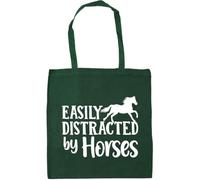 Hippowarehouse Easily Distracted by Horses Tote Shopping Gym Beach Bag 42cm x38cm, 10 litres