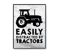 Hippowarehouse Easily distracted by tractors Printed Poster A3 Wall Art Design Classroom Room Gym Office Décor