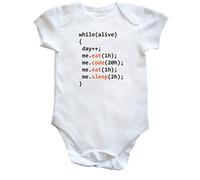 Hippowarehouse Eat Code eat Sleep Day of Programmer Baby Vest Bodysuit (Short Sleeve) Boys Girls White
