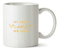Hippowarehouse Eat Pasta Run Fasta - Carbs are Life Printed Mug Various Colour Options Ceramic Cup Kitchenware 10oz