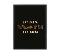 Hippowarehouse Eat Pasta Run Fasta - Carbs are life Printed Poster A4 Wall Art Design Classroom Room Gym Office Décor
