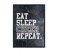 Hippowarehouse Eat Sleep Cheer Repeat Cheerleading Printed Poster A3 Wall Art Design Classroom Room Gym Office DÃƒ©cor