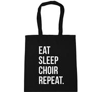 Hippowarehouse Eat Sleep Choir Repeat Tote Shopping Gym Beach Bag 42cm x38cm, 10 litres