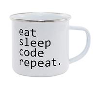 Hippowarehouse Eat Sleep Code Repeat Printed Mug Various Colour Options Ceramic Cup Kitchenware 11oz