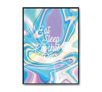 Hippowarehouse Eat Sleep Crochet Repeat Printed Poster A4 Wall Art Design Classroom Room Gym Office Décor