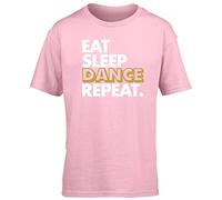 Hippowarehouse Eat Sleep Dance Repeat Kids Children's Short Sleeve t-Shirt Pink