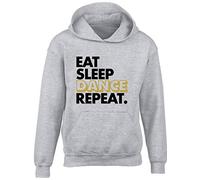 Hippowarehouse Eat Sleep Dance Repeat Kids Children's Unisex Hoodie Hooded top Grey
