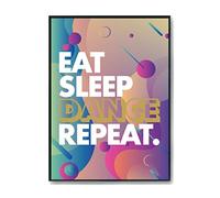 Hippowarehouse Eat Sleep Dance Repeat Printed Poster A4 Wall Art Design Classroom Room Gym Office Décor