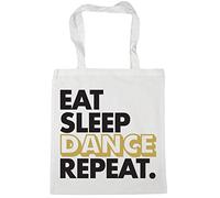 Hippowarehouse Eat Sleep Dance Repeat Tote Shopping Gym Beach Bag 42cm x38cm, 10 litres